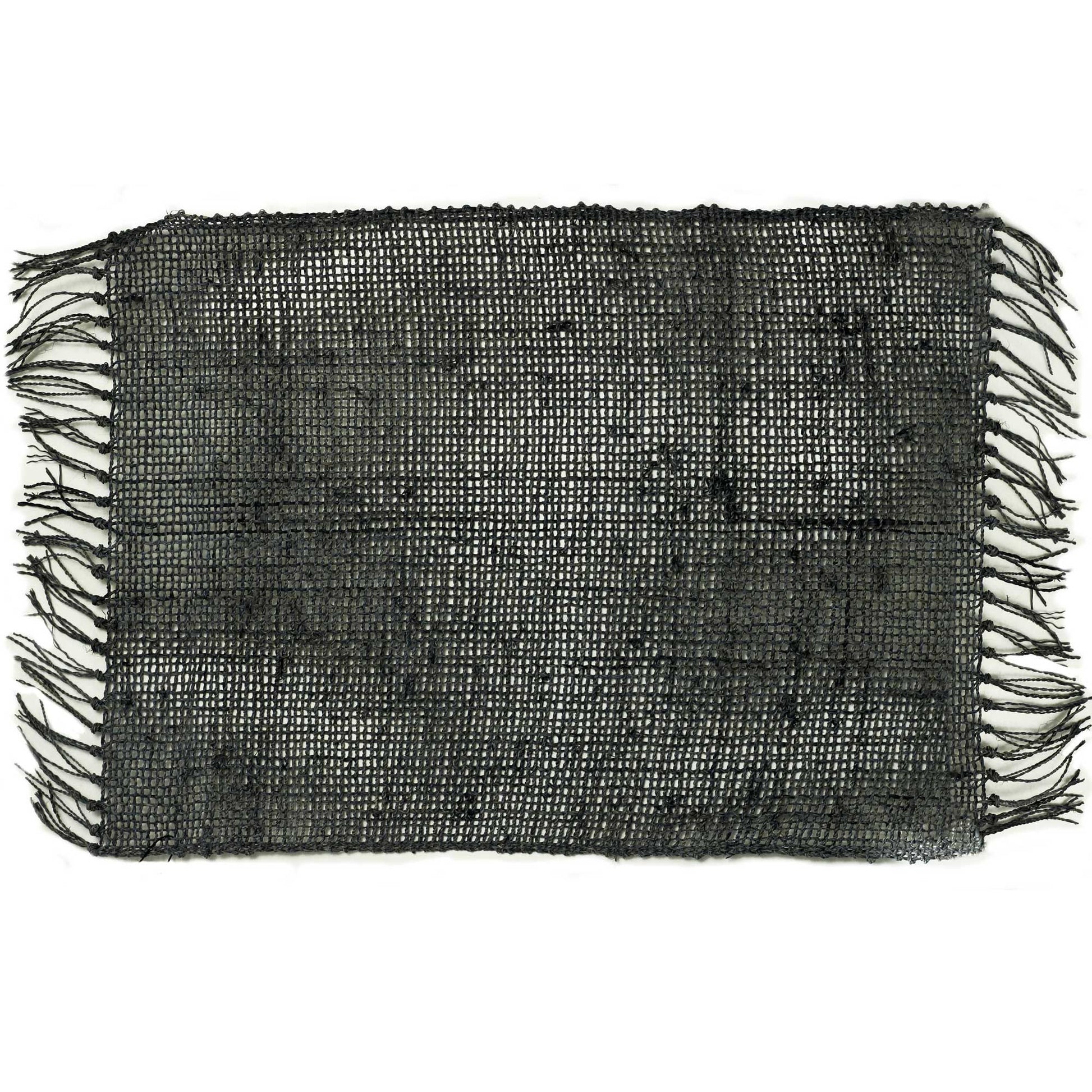 Seagrass Fringe Natural Placemat - Charcoal from our luxury java placemats and coasters collection