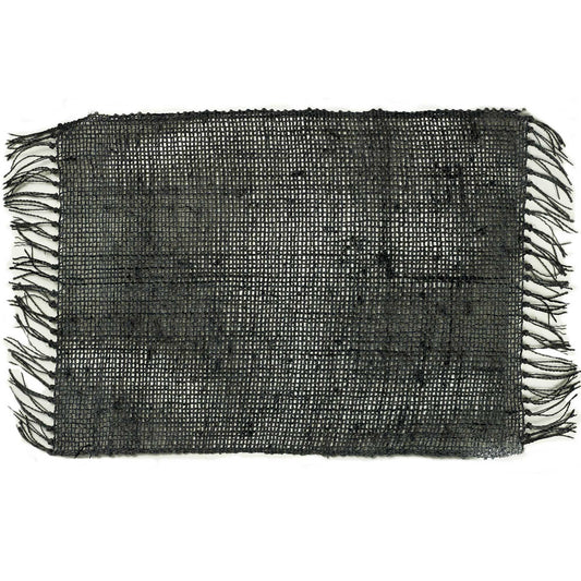 Seagrass Fringe Natural Placemat - Charcoal from our luxury java placemats and coasters collection