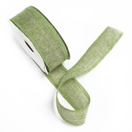 Natural Texture Ribbon 38mm x 20m - Moss lifestyle product photo on neutral background