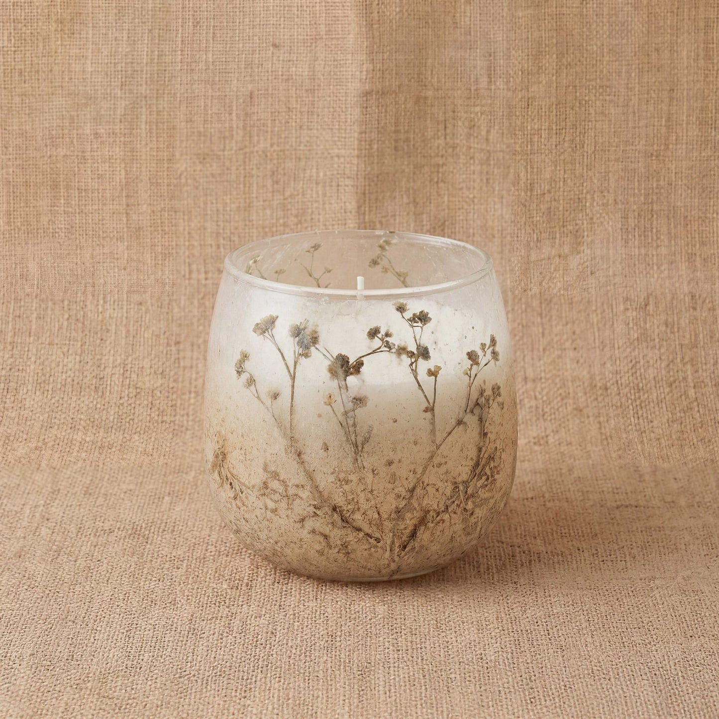 Detailed close up view highlighting the high quality craftsmanship and individual features of the small glass jar candles wildlight woods518