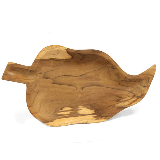 Teak Leaf Shaped Bowl - aprox 32cm from our luxury teak root baskets collection