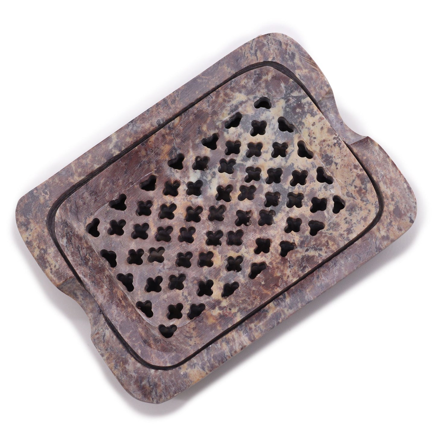 Soapstone Soap Dish & Drainer 11x8cm- Classic Square from our luxury stone soap dishes collection