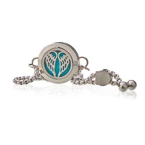 Aromatherapy Jewellery Chain Bracelet - Angel Wings - 20mm from our luxury aromatherapy diffuser necklaces collection