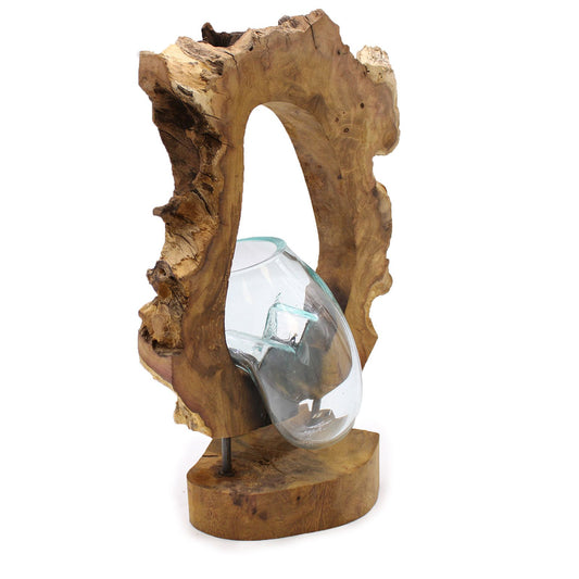 Photo 2 of Molten Glass Hanging Art Vase On Wood Luxury Decor featuring authentic premium craftsmanship.