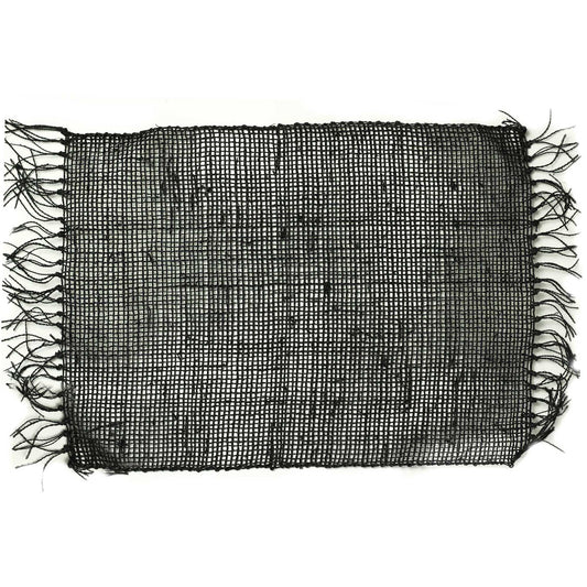 Seagrass Fringe Natural Placemat - Black from our luxury java placemats and coasters collection