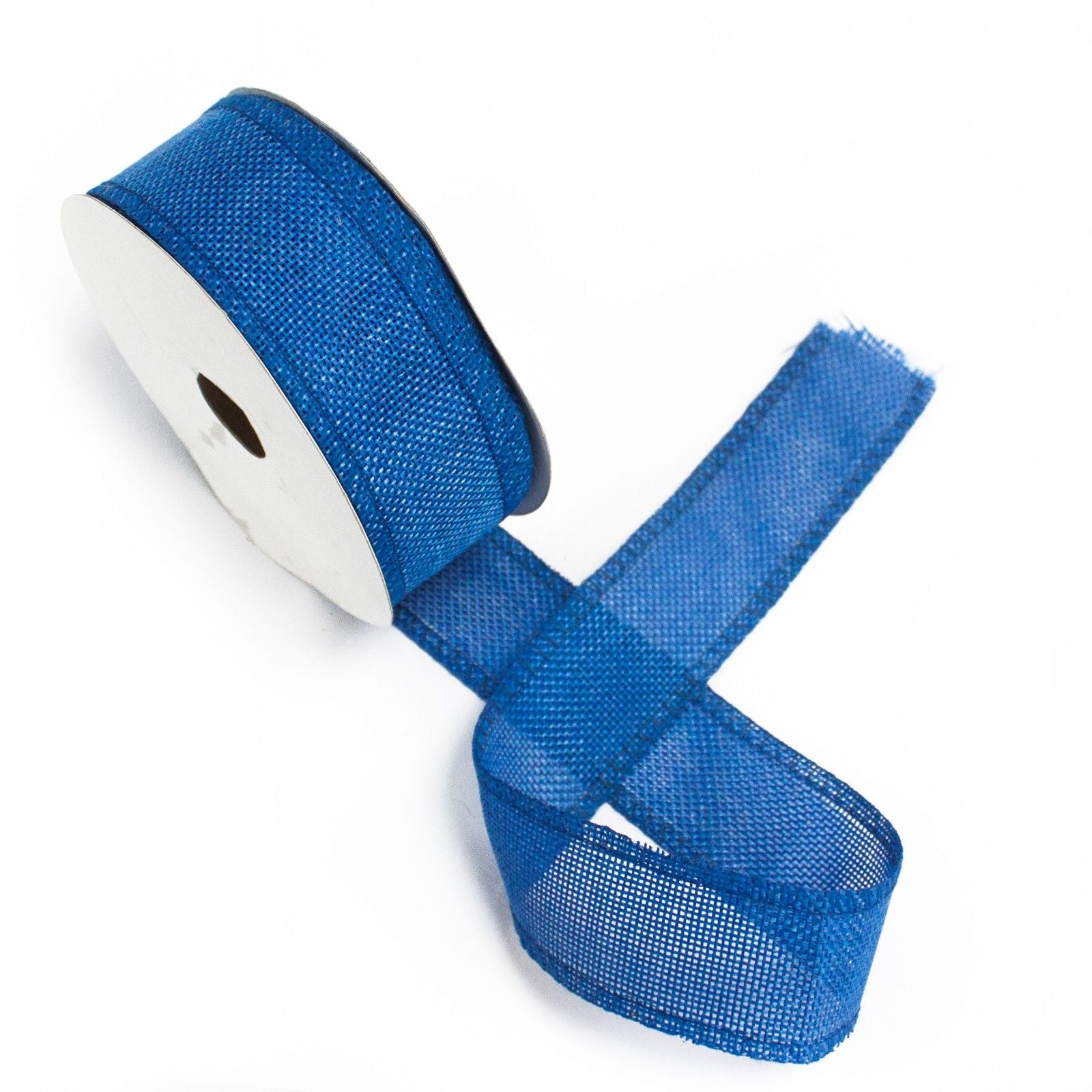 Natural Texture Ribbon 38mm x 20m - Navy Blue lifestyle product photo on neutral background