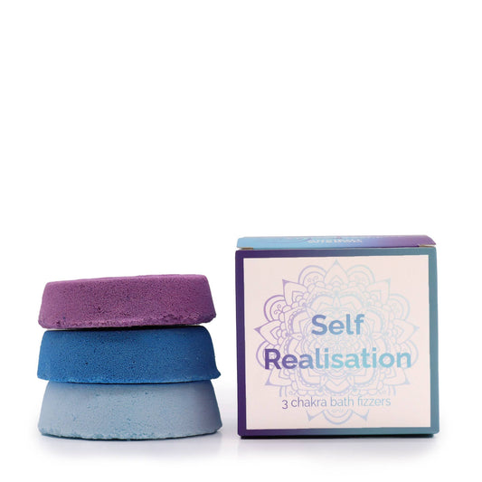 Chakra Bath Fizz - Small box - Self Realisation lifestyle product photo on neutral background