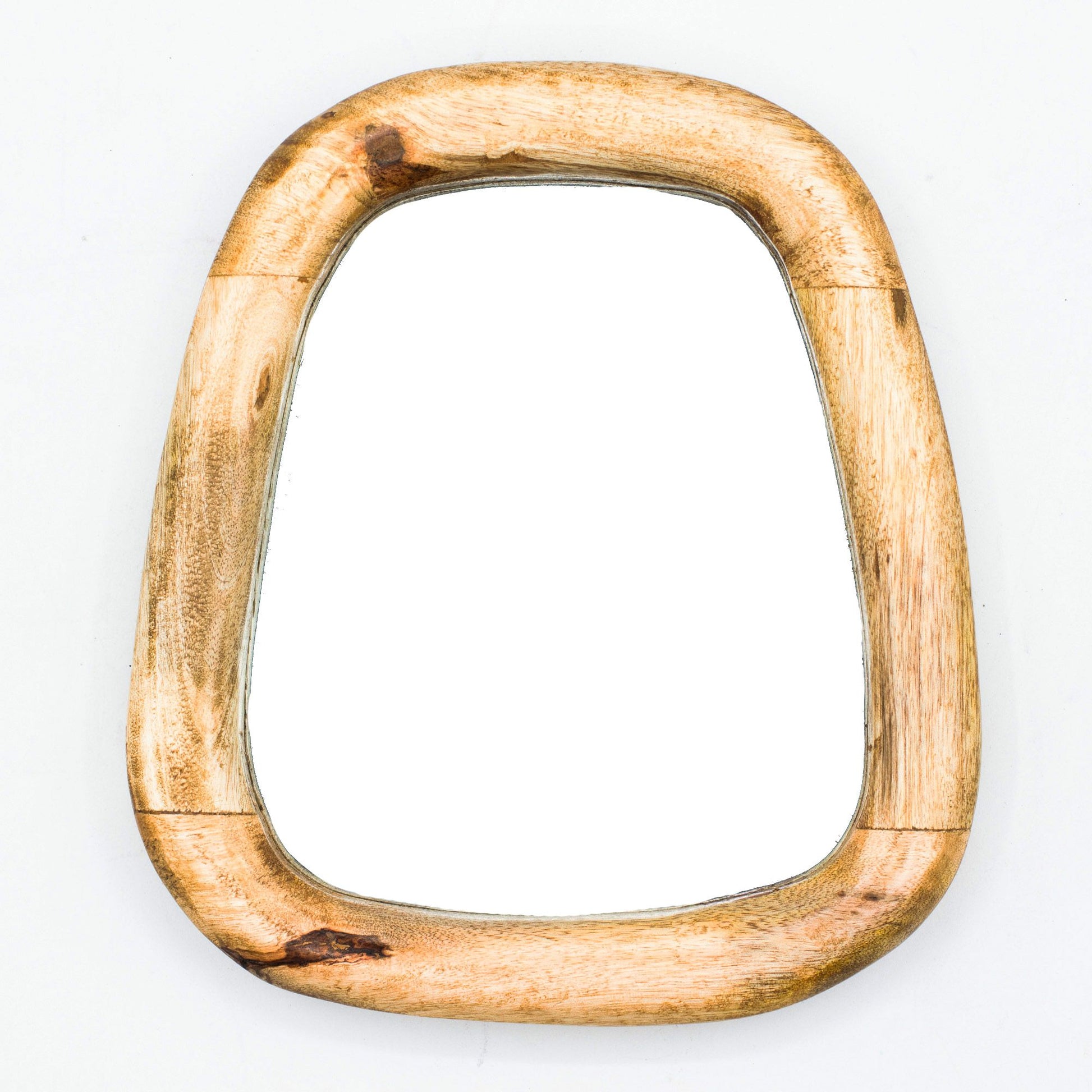 Photo 7 of Set Of 3 Pebble Shaped Mirrors - Light Wood Finish On Wood featuring authentic premium craftsmanship.
