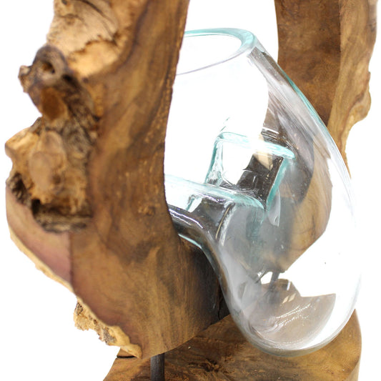 Photo 1 of Molten Glass Hanging Art Vase On Wood Luxury Decor featuring authentic premium craftsmanship.