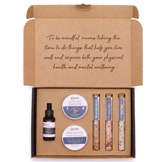 Mindful Moments Self Care Kit lifestyle product photo on neutral background