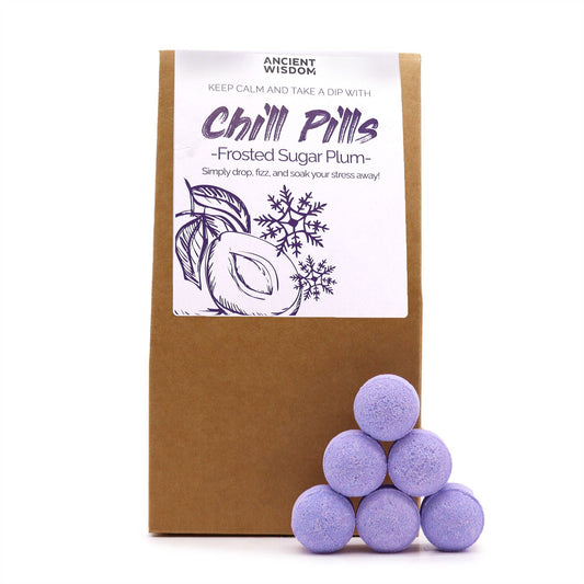 Chill Pills Gift Pack 350g - Frosted Sugar Plum lifestyle product photo on neutral background
