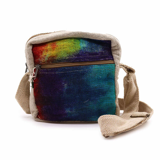 Tiedye Hemp Messegner Bag 1  Zip lifestyle product photo on neutral background