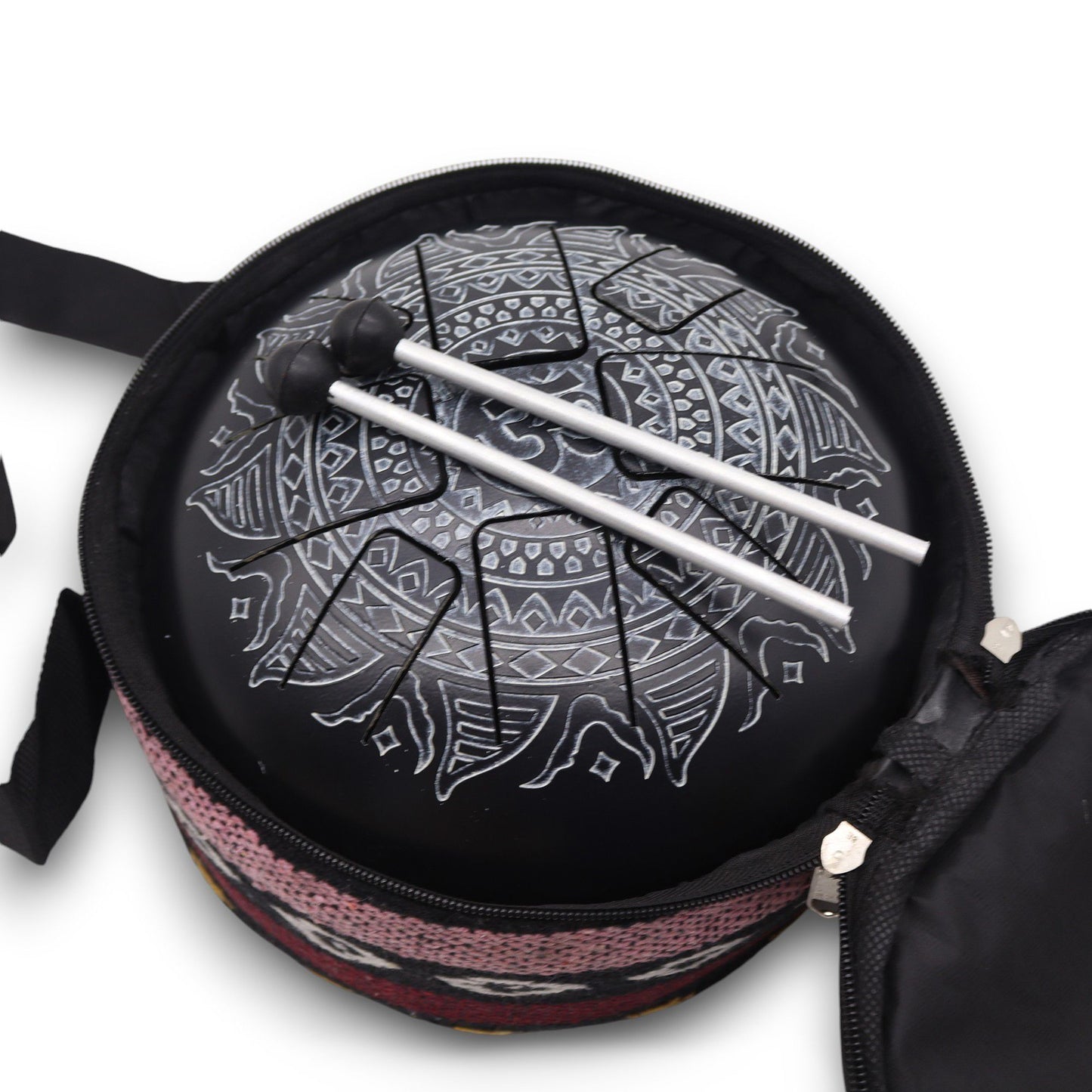 Photo 2 of Med Hapi Drum Om Mandala Engraved- 22x15cm Meditation Drum featuring authentic premium craftsmanship.