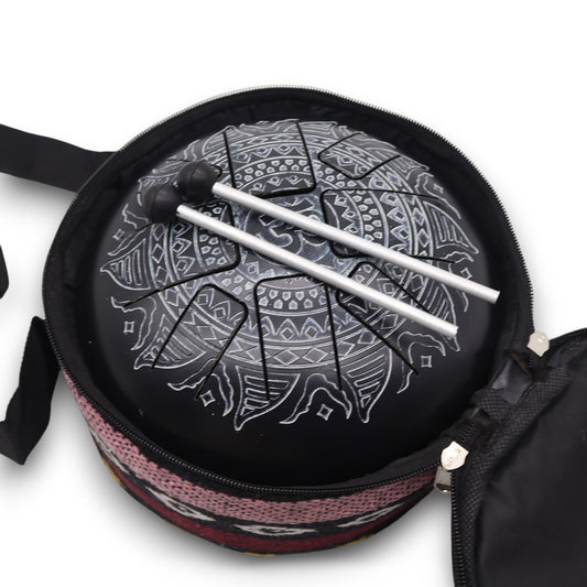 Photo 2 of Med Hapi Drum Om Mandala Engraved- 22x15cm Meditation Drum featuring authentic premium craftsmanship.