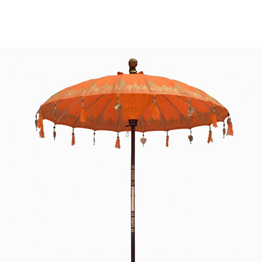 Bali Patio Parasol - Cotton - Orange Decor - 2m lifestyle product photo on neutral background