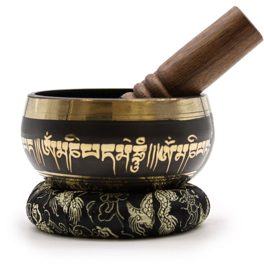 Lotus Flower Singing Bowl Set lifestyle product photo on neutral background