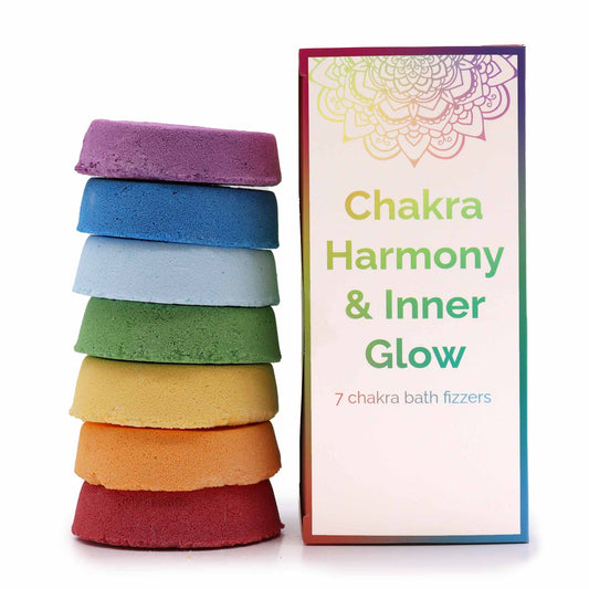 Chakra Bath Fizz - Large Box - Chakra Harmony & Inner Glow lifestyle product photo on neutral background