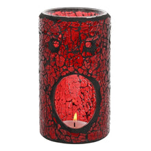 Load image into Gallery viewer, Red Pillar Crackle Glass Oil Burner
