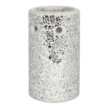 Load image into Gallery viewer, Silver Pillar Crackle Glass Oil Burner
