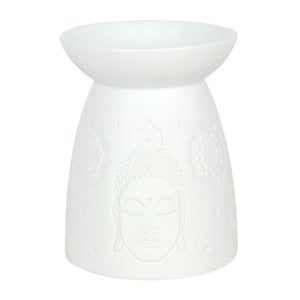 White Ceramic Buddha Face Oil Burner