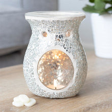 Load image into Gallery viewer, Large Silver Crackle Oil Burner
