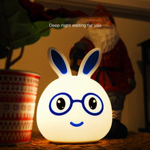 Load image into Gallery viewer, Hot 7 color Smile miffy rabbit led LED children&#39;s night light silicone soft cartoon children light LED night light
