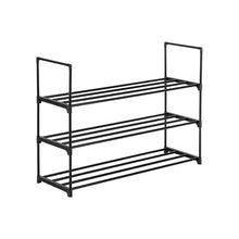 Carica l&#39;immagine nel visualizzatore di Gallery, 3 Tiers Shoe Rack Shoe Tower Shelf Storage Organizer For Bedroom, Entryway, Hallway, and Closet Black Color

