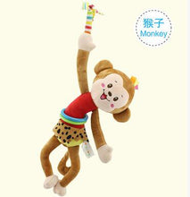 Load image into Gallery viewer, Animal Baby Soft Toy Ring Bell  Plush Rattle Squeaker Cute Cartoon Dog /Frog /Monkey/ cat  pull shock baby - Giftexonline
