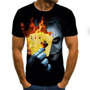 Men's clown 3D printed T-shirt
