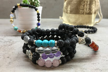 Load image into Gallery viewer, Lava Stone Bracelet - Fish Amethyst
