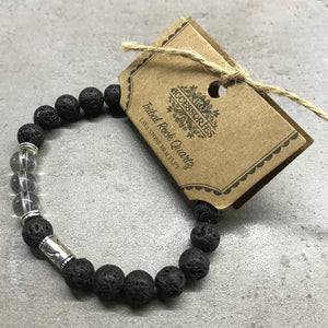 Lava Stone Bracelet - Buddha Rose Quartz