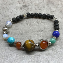 Charger l&#39;image dans la galerie, Lava Stone Bracelet - Silver Solar System
