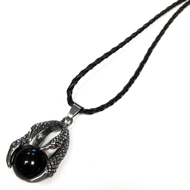 Lrg Dragon Claw Pendant - Black Agate