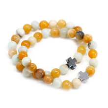 Load image into Gallery viewer, Set of 2 Gemstones Friendship Bracelets - Loyalty - Amazonite &amp; Yellow Jasper
