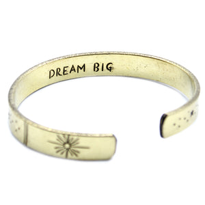 Inspiration Bracelet - Brass Snrise, Galaxy, Stars, Earth