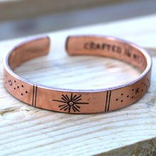 Load image into Gallery viewer, Inspiration Bracelet - Copper Snrise, Galaxy, Stars, Earth
