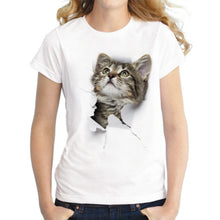Load image into Gallery viewer, 3D cat Print  T-Shirt Summer Short sleeve gift for cat lovers
