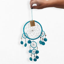Load image into Gallery viewer, Vie Naturals Capiz Dream Catcher, No Feathers, 16cm, Turquoise

