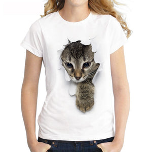 3D cat Print  T-Shirt Summer Short sleeve gift for cat lovers