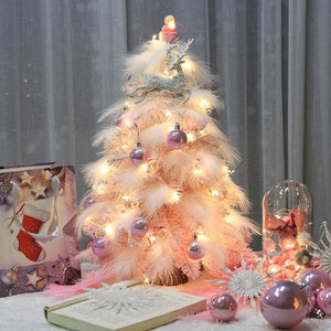 Desktop Christmas Tree Pink Feather - Giftexonline