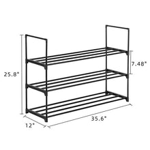 Load image into Gallery viewer, 3 Tiers Shoe Rack Shoe Tower Shelf Storage Organizer For Bedroom, Entryway, Hallway, and Closet Black Color
