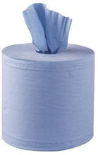 Load image into Gallery viewer, Centrefeed Dispenser 6 Blue Roll Paper Absorbant Embossed Wipe Hand Towel Tissue
