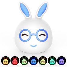 Load image into Gallery viewer, Hot 7 color Smile miffy rabbit led LED children&#39;s night light silicone soft cartoon children light LED night light
