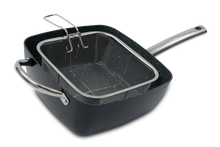 Load image into Gallery viewer, 4-in-1 Casserole Pan Ceramic Non-Stick Coating Induction Plate Glass Lid Steam &amp; Roast Rack
