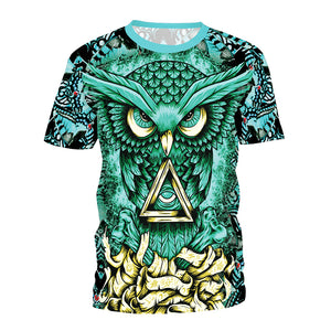 T Shirt Women Hip-hop Owl 3D Printing