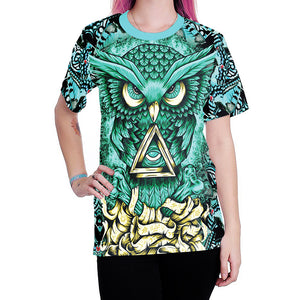 T Shirt Women Hip-hop Owl 3D Printing