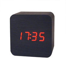 Load image into Gallery viewer, MINI Wooden LED Alarm Clock and Temperature
