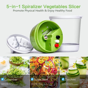 5 in1 Handheld Spiralizer Vegetable Slicer