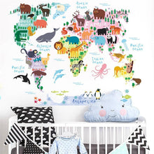 Cargar imagen en el visor de la galería, Animal world map wall stickers - Giftexonline
