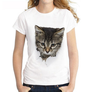 3D cat Print  T-Shirt Summer Short sleeve gift for cat lovers